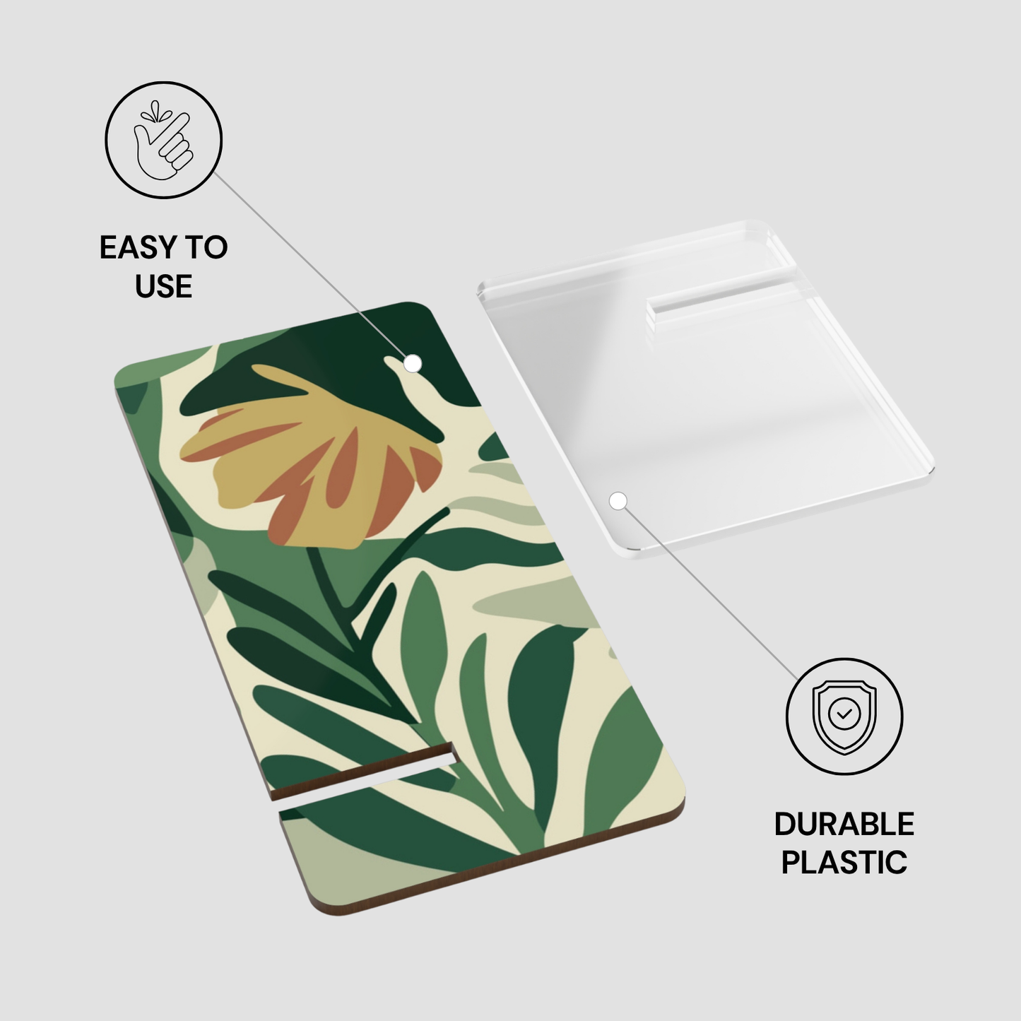 Phone case with floral design on a white background