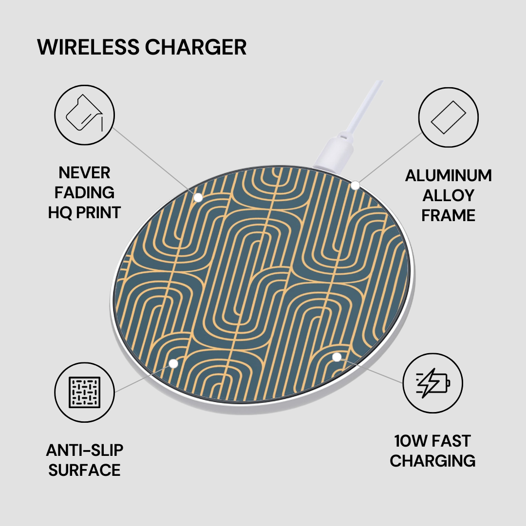 Gold on Teal | Wireless Charger